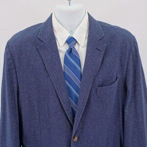 Joseph Abboud Blue Gray Check Cotton Unconstructed Shoulder Sport‎ Coat 2XL 44R